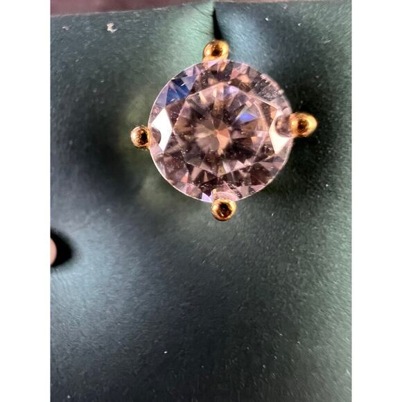 5.5mm CZ stud earrings in gold over sterling silver - Picture 12 of 13